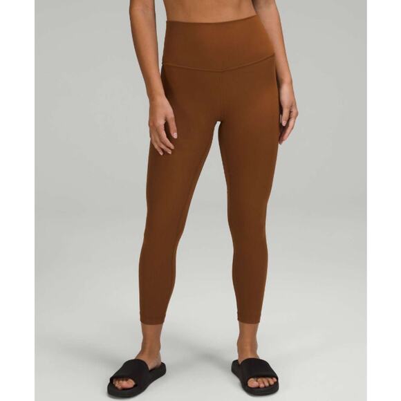 LULULEMON Womens Align Ribbed High-Rise Leggings Size 2 Roasted Brown 25" Inseam - Picture 1 of 10